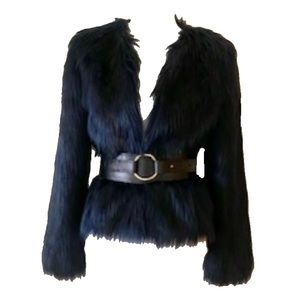 TOPSHOP UNREAL FUR NAVY DREAM JACKET XS! SOLD OUT!
